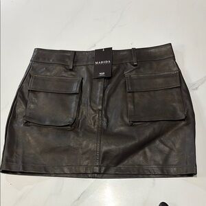 Women's Black Leather Skirt